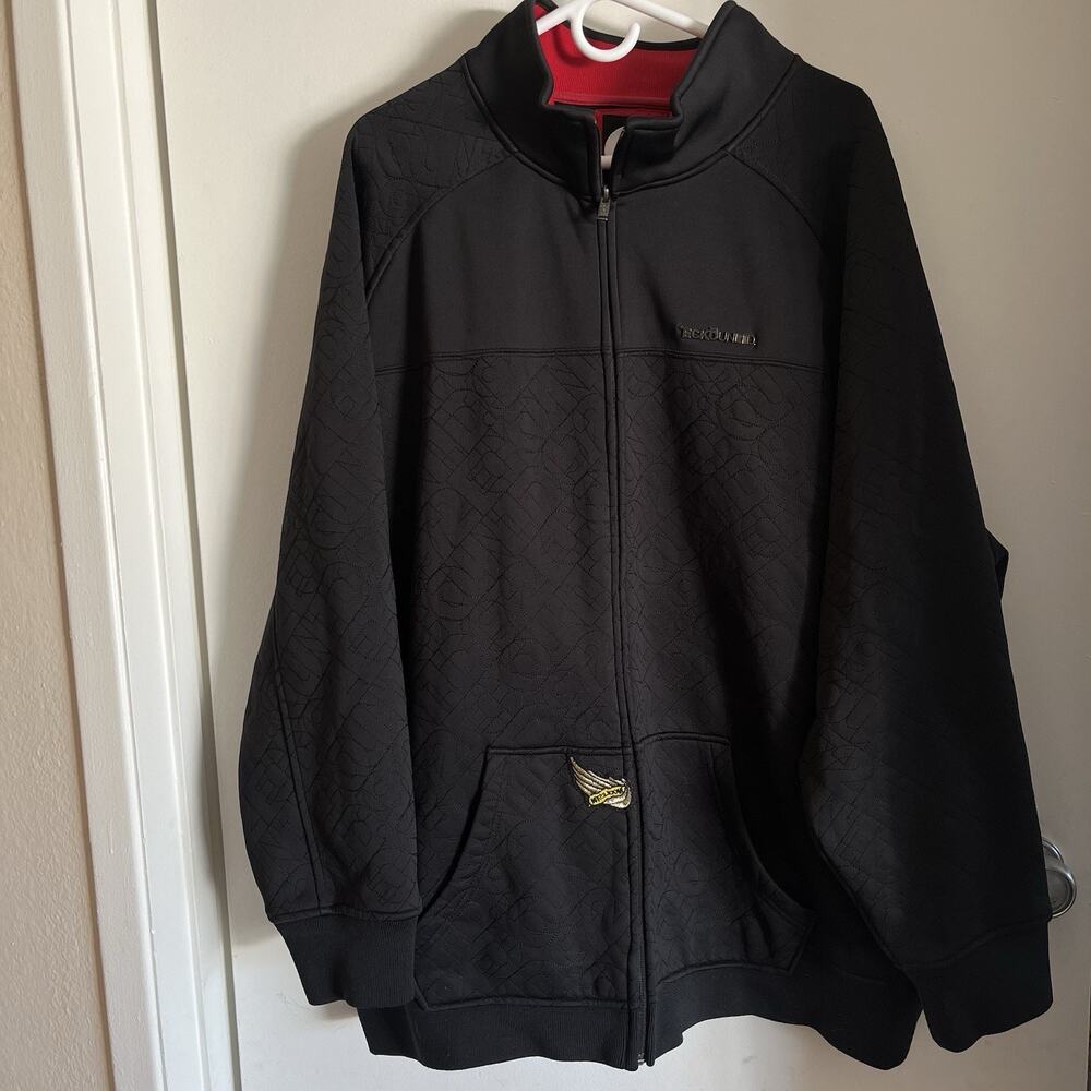 Ecko Unltd Men's Plus Sz 3xl Black Track Jacket Full Zip Pockets Y2K Street wear